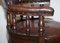 Antique Cigar Brown Leather Swivel Chair, 1860s, Image 15