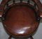 Antique Cigar Brown Leather Swivel Chair, 1860s, Image 6