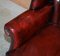 Claw & Ball Wingback Chesterfield Armchairs in Bordeaux Leather, Set of 2 18