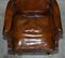 Cigar Brown Leather & Oak Captain's Armchair 6