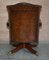 Cigar Brown Leather & Oak Captain's Armchair 18