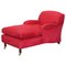 Red Velvet Scroll-Arm Chaise Longue 1