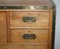 Solid Oak & Brass Military Campaign Chest of Drawers with Secretaire Desk, 1880s 7