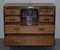 Solid Oak & Brass Military Campaign Chest of Drawers with Secretaire Desk, 1880s 16