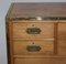 Solid Oak & Brass Military Campaign Chest of Drawers with Secretaire Desk, 1880s 5