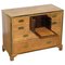 Solid Oak & Brass Military Campaign Chest of Drawers with Secretaire Desk, 1880s 1