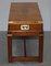 Burr Yew Wood Military Campaign Gun Case Side Table on Original Base 14