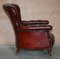 Antique Victorian Bordeaux Leather Chesterfield Armchair, 1860s 15
