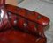 Poltrona Chesterfield vittoriana antica in pelle bordeaux, metà XIX secolo, Immagine 8