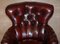Antique Victorian Bordeaux Leather Chesterfield Armchair, 1860s 3