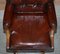 Cigar Brown Leather & Oak Captain's Chesterfield Armchair 8