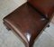 Brown Leather & Hardwood Claw & Ball Dining Chairs, Set of 6 6