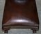 Brown Leather & Hardwood Claw & Ball Dining Chairs, Set of 6 18