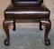 Brown Leather & Hardwood Claw & Ball Dining Chairs, Set of 6 8