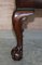 Brown Leather & Hardwood Claw & Ball Dining Chairs, Set of 6, Image 12