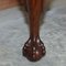 Brown Leather & Hardwood Claw & Ball Dining Chairs, Set of 6 11