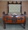 19th Century Italian Hand Carved Walnut Daybed with Puttis 14