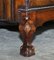 Victorian Walnut & Brown Leather Sofa with Claw & Ball Feet, 1880s 15