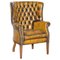Vintage Chesterfield Porter's Wingback Armchair in Brown Leather, Image 1