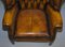 Vintage Chesterfield Porter's Wingback Armchair in Brown Leather, Image 8