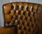 Vintage Chesterfield Porter's Wingback Armchair in Brown Leather 5