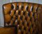 Vintage Chesterfield Porter's Wingback Armchair in Brown Leather, Image 5