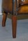 Vintage Chesterfield Porter's Wingback Armchair in Brown Leather 15