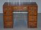 Vintage Distressed Burr Yew Wood Military Campaign Partner Desk 2