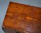 Vintage Distressed Burr Yew Wood Military Campaign Partner Desk, Image 10
