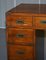 Vintage Distressed Burr Yew Wood Military Campaign Partner Desk 6