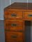 Vintage Distressed Burr Yew Wood Military Campaign Partner Desk, Image 6