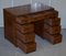 Vintage Distressed Burr Yew Wood Military Campaign Partner Desk, Image 17