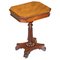 Antique William IV Flamed Hardwood Side Table with Single Drawer, 1830s 1