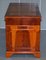 Burr Yew Wood Twin Pedestal Partner Desk with Split Panelled Leather Top 15