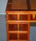 Burr Yew Wood Twin Pedestal Partner Desk with Split Panelled Leather Top 8