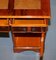Burr Yew Wood Twin Pedestal Partner Desk with Split Panelled Leather Top 20
