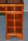 Burr Yew Wood Twin Pedestal Partner Desk with Split Panelled Leather Top 10