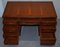 Burr Yew Wood Twin Pedestal Partner Desk with Complete Ornate Timber Top 17