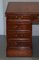 Burr Yew Wood Twin Pedestal Partner Desk with Complete Ornate Timber Top 3