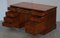 Burr Yew Wood Twin Pedestal Partner Desk with Complete Ornate Timber Top 16
