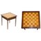 Vintage Inlaid Walnut & Hardwood Game Table with Chessboard & Drawer, Image 1