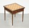 Tavolo da gioco vintage in legno di noce intarsiato con scacchiera e cassetto, Immagine 2