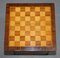 Vintage Inlaid Walnut & Hardwood Game Table with Chessboard & Drawer 4