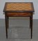 Vintage Inlaid Walnut & Hardwood Game Table with Chessboard & Drawer 3