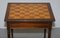 Vintage Inlaid Walnut & Hardwood Game Table with Chessboard & Drawer 13