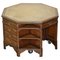 Antique English Octagonal Partner Desk with Bookcases from Harrods 1