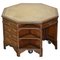 Antique English Octagonal Partner Desk with Bookcases from Harrods, Image 1