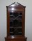 Antique Dutch Sheraton Astral Glazed & Inlaid Corner Bookcase 8