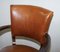 Brown Leather & Hardwood Bridge Armchair from George Smith, Image 3