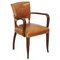 Brown Leather & Hardwood Bridge Armchair from George Smith 1